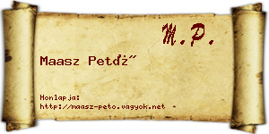 Maasz Pető névjegykártya